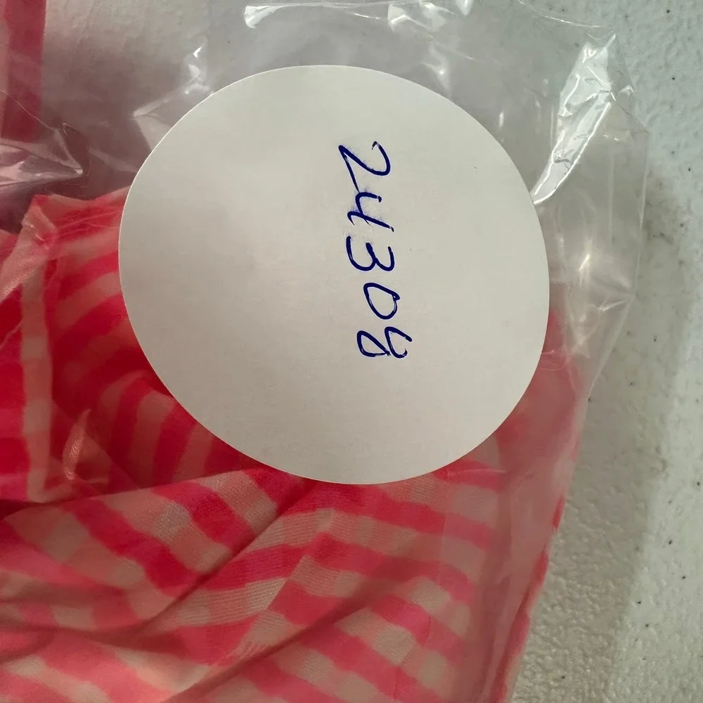 Lilly Pulitzer Lowe Dress Fiesta Pink Gingham Strapless Peplum Size 6 Strapless - Picture 9 of 9